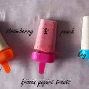 Frozen yogurt treats cu mango / lime / căpșuni și piersici